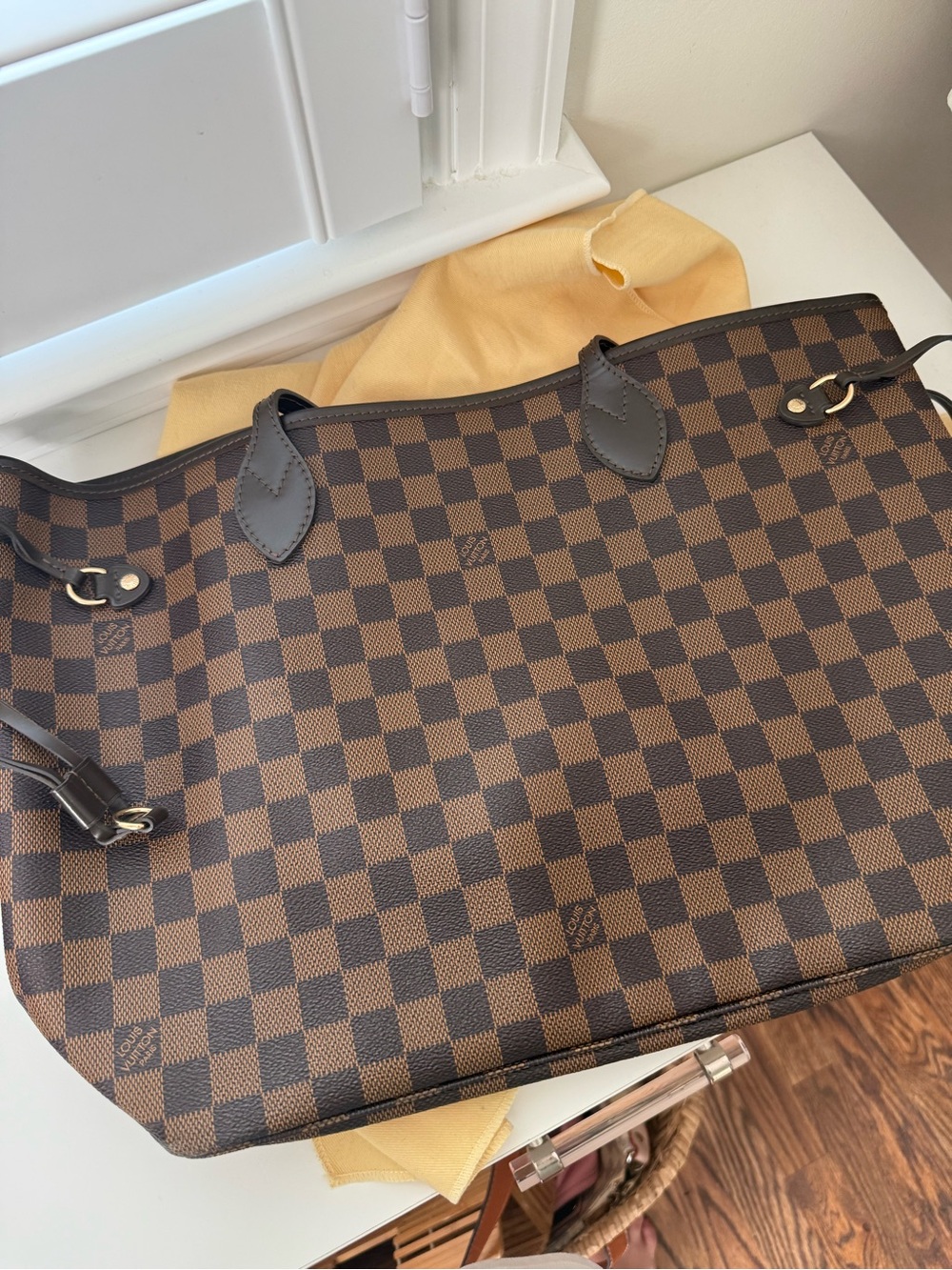 Brown Checkered Tote Bag - Designer-Style Carryall